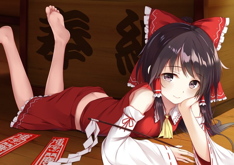 Anime Girl in Red Outfit — Playful, Digital Art, Red Bow