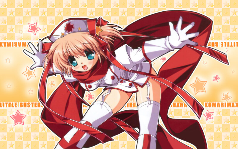 Anime Girl in Red Outfit — Playful, Stars
