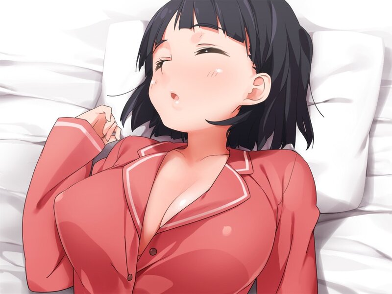 anime girl in red pajamas