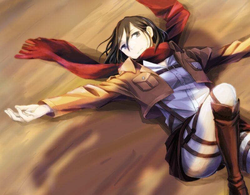anime girl in red scarf