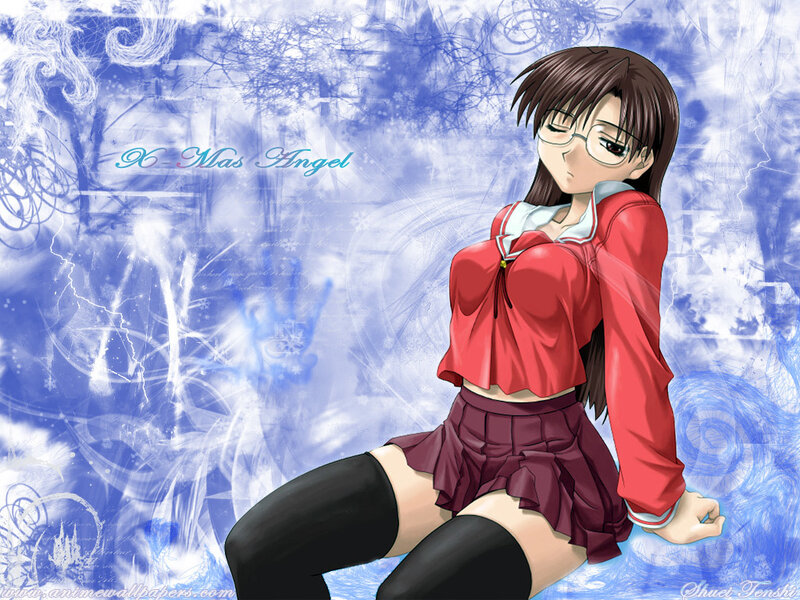 Anime girl in red school uniform
