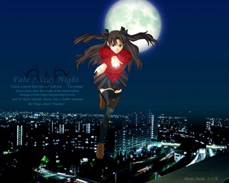 Anime Girl in Red Shirt — Blue