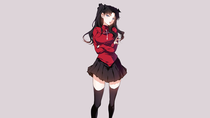 Anime Girl in Red Shirt — Neutral, Skirt