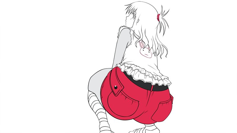 anime girl in red shorts