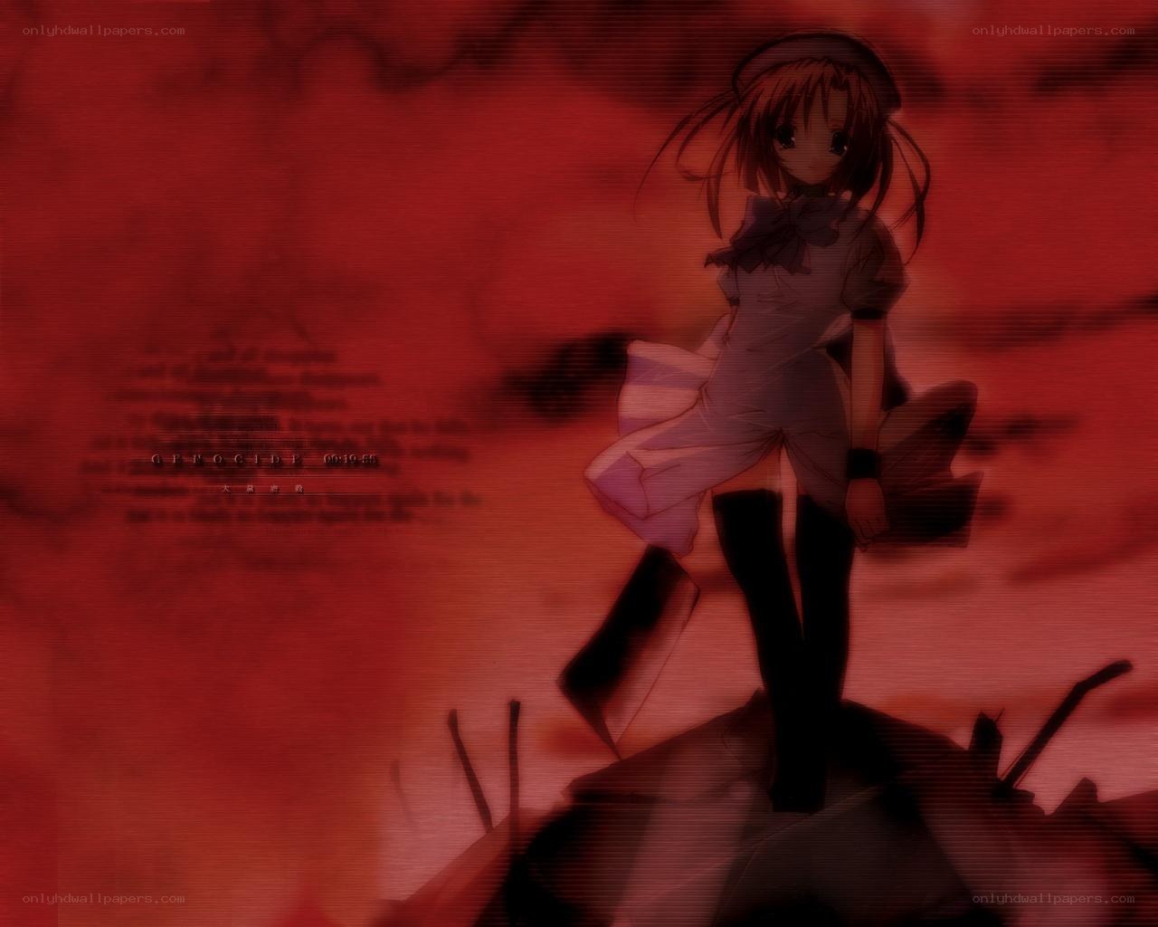 anime girl in red storm