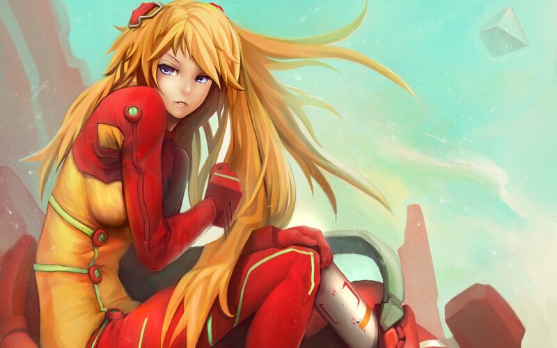 anime girl in red suit