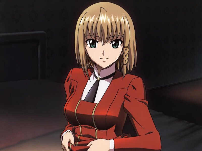 anime girl in red suit