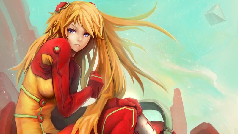 anime girl in red suit