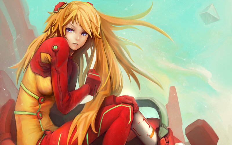 anime girl in red suit