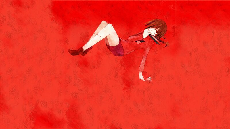 anime girl in red suit