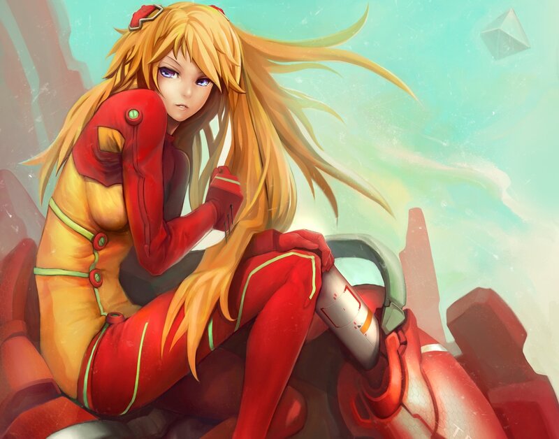 anime girl in red suit