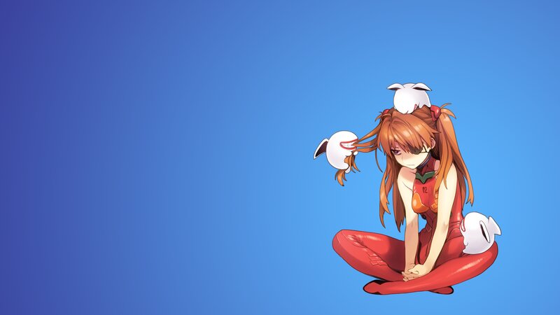 Anime Girl in Red Suit — Blue, Calm