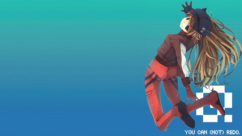 Anime Girl in Red Suit — Blue, Dynamic