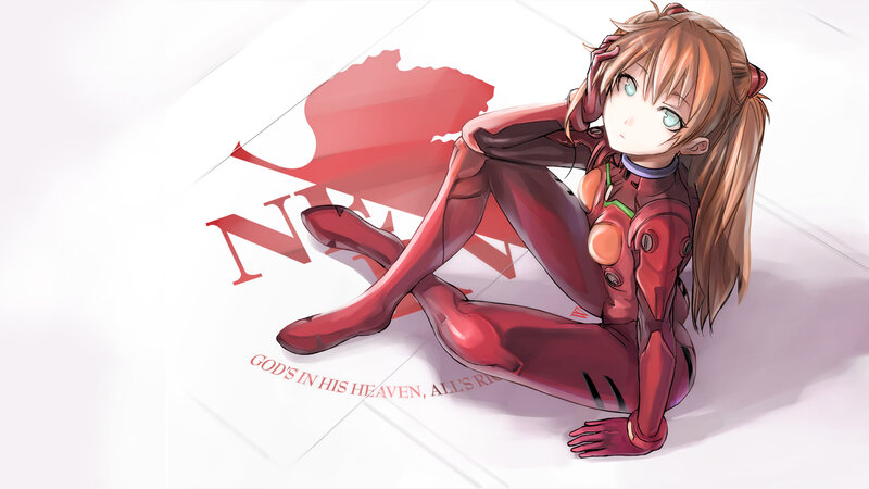 Anime Girl in Red Suit — Calm, Digital Art, Red Suit, Text