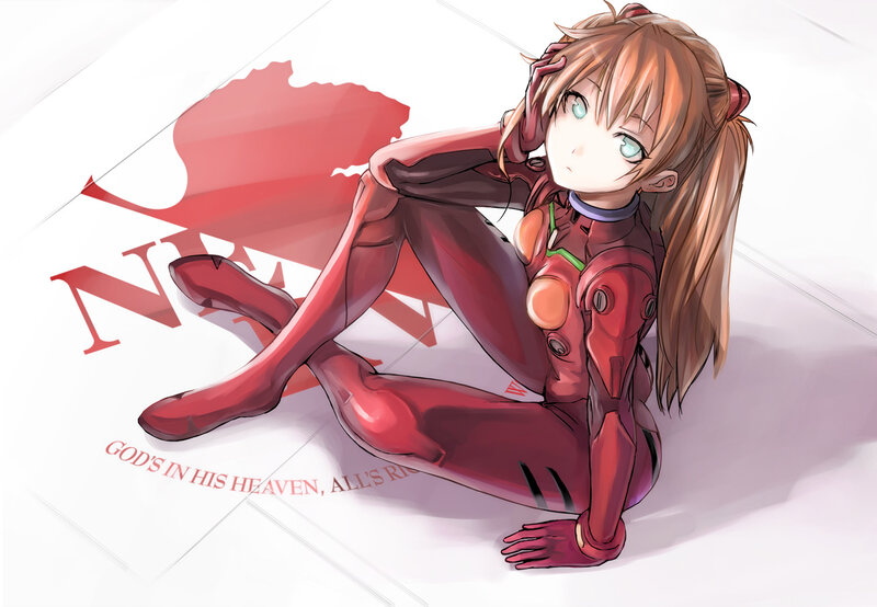 Anime Girl in Red Suit — Calm, Digital Art