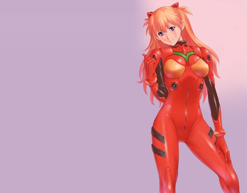 Anime Girl in Red Suit — Calm, Orange Hair