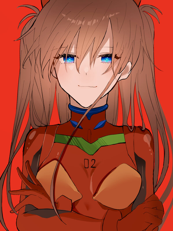 Anime Girl in Red Suit — Calm, Red Suit, Blue Eyes