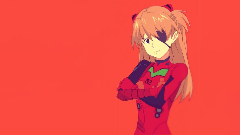 Anime Girl in Red Suit — Confident, Eye Patch