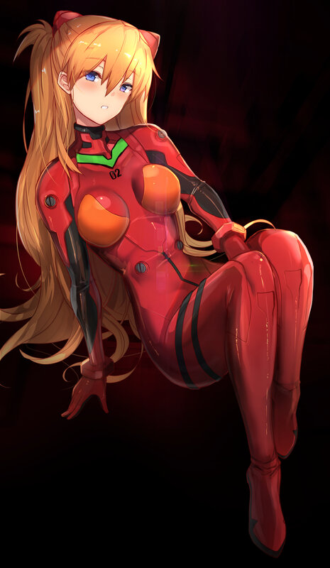 Anime Girl in Red Suit — Dramatic, Digital Art, Cat Ears