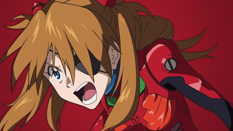 Anime Girl in Red Suit — Dramatic, Mecha