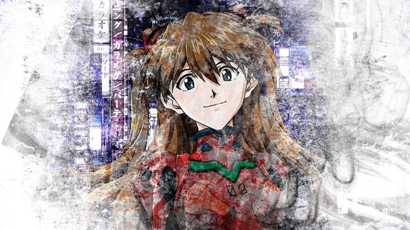 Anime Girl in Red Suit — Dramatic, Night, Digital Art, Cityscape, Text Overlay