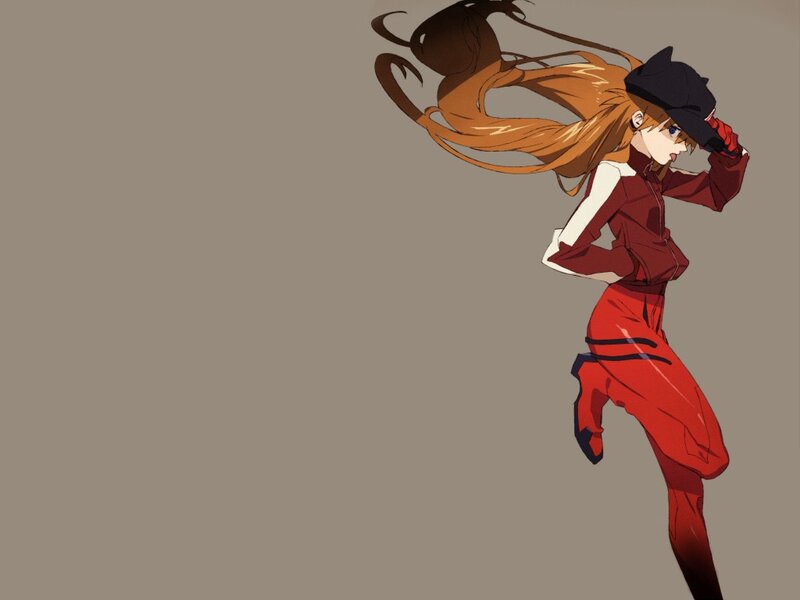 Anime Girl in Red Suit — Dynamic, Long Hair, Hat