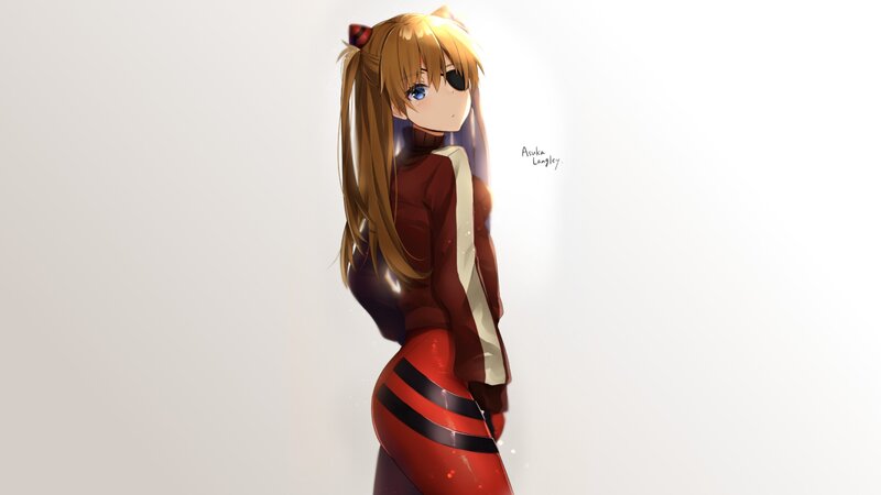 Anime Girl in Red Suit — Neutral, Digital Art, Ponytail