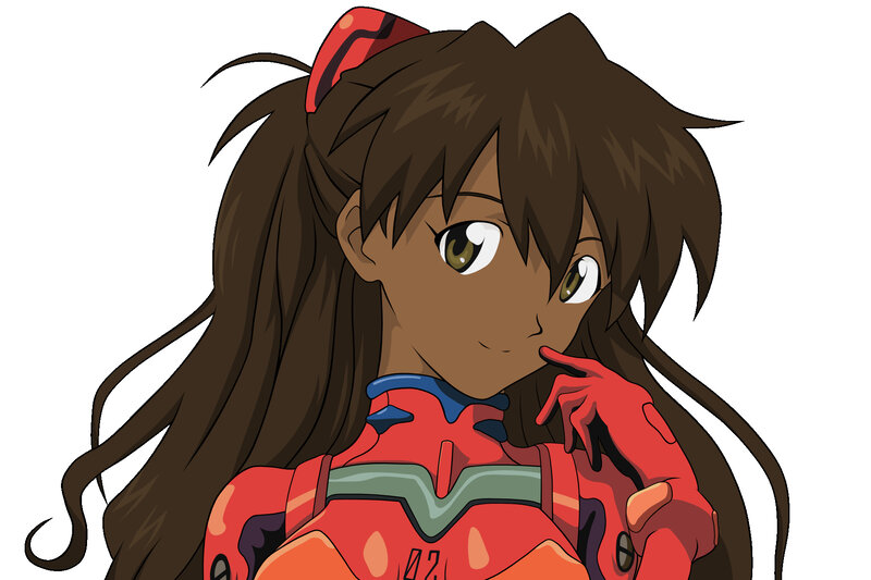 Anime Girl in Red Suit — Neutral, Long Brown Hair