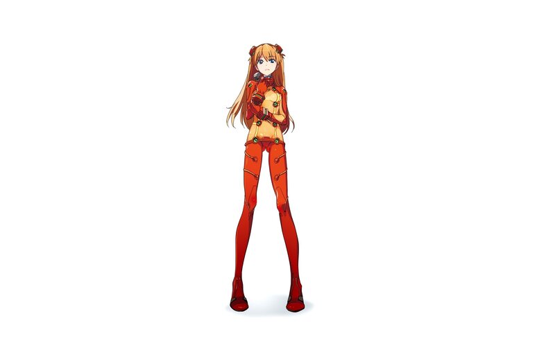 Anime Girl in Red Suit — Neutral, Long Hair
