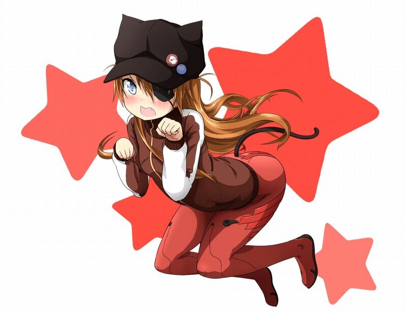 Anime Girl in Red Suit — Playful, Hat