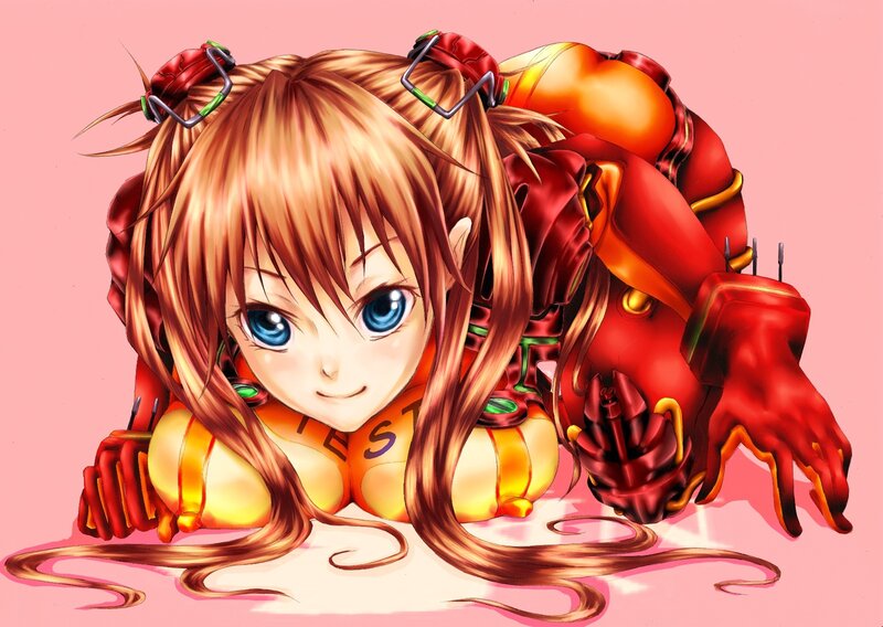 Anime Girl in Red Suit — Playful, Mecha Suit