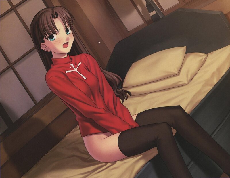 anime girl in red sweater