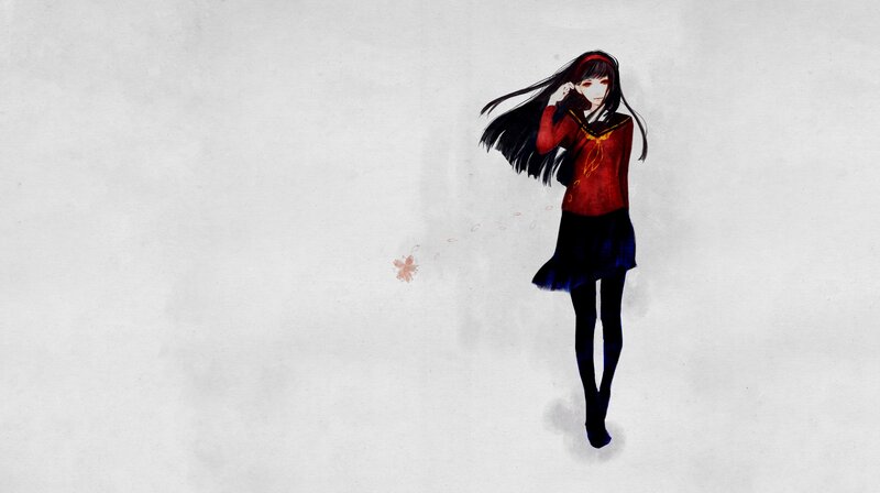 anime girl in red sweater