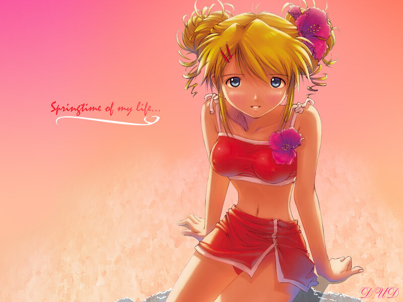 anime girl in red swimsuit