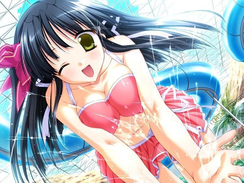 anime girl in red swimsuit