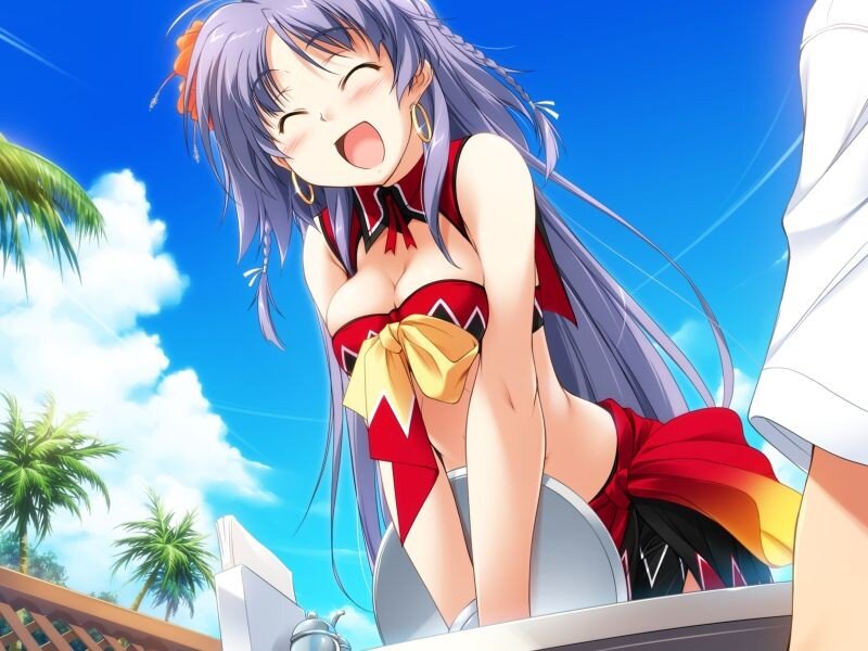 anime girl in red swimsuit