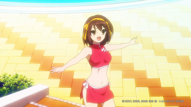 anime girl in red swimsuit