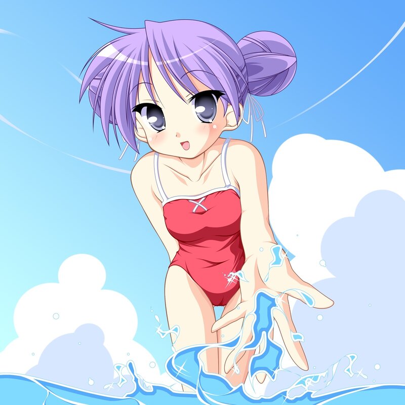 anime girl in red swimsuit
