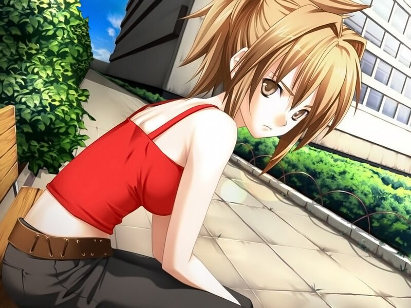 anime girl in red top