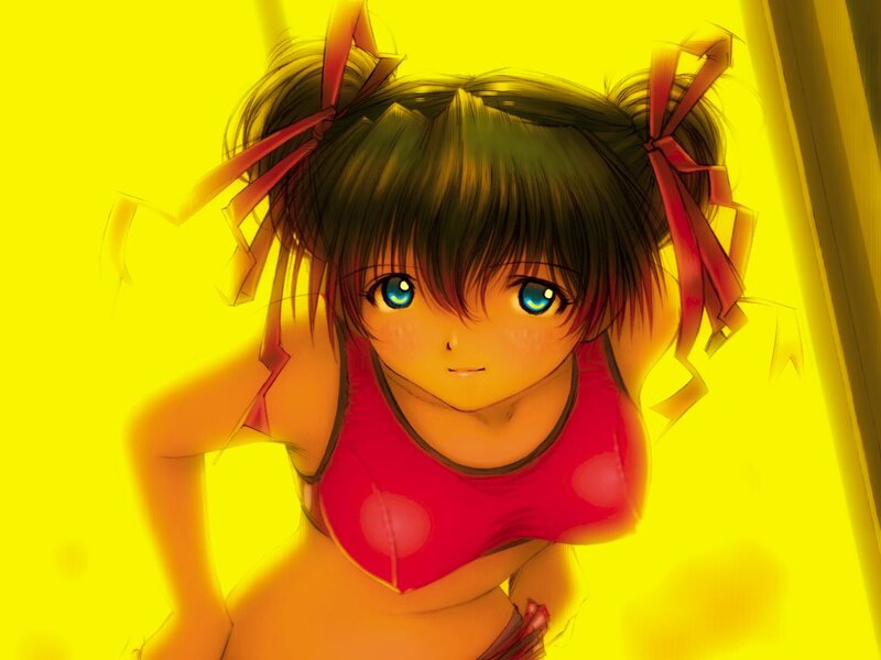 anime girl in red top