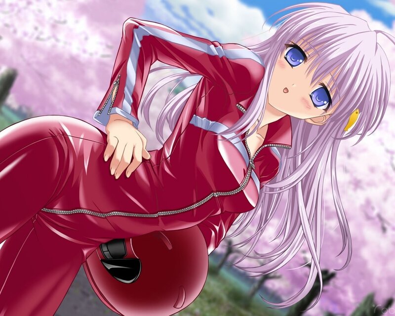 anime girl in red tracksuit