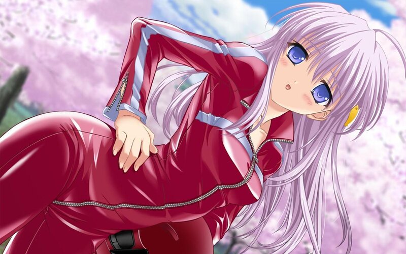 anime girl in red tracksuit