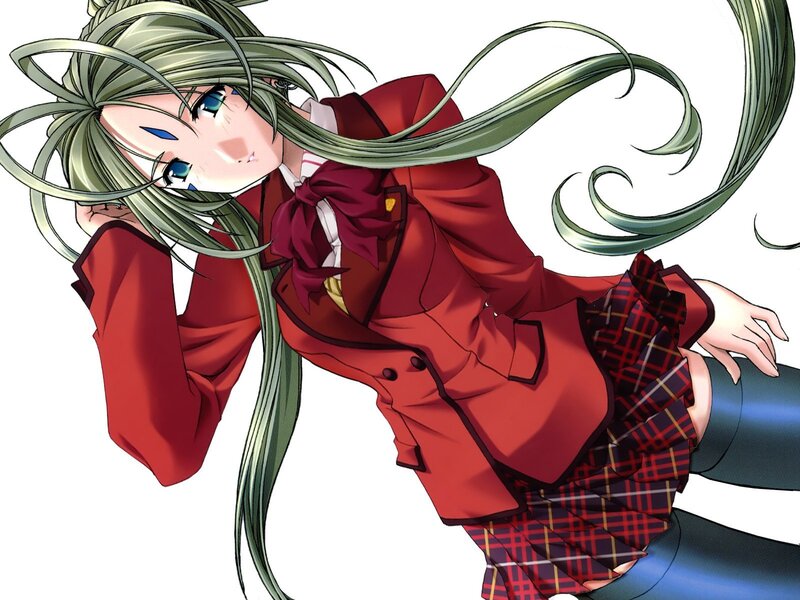 anime girl in red uniform