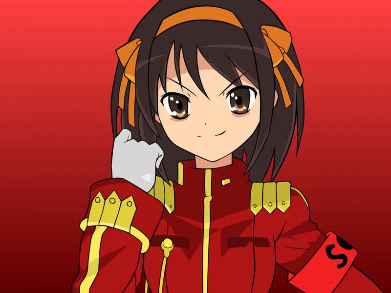 anime girl in red uniform