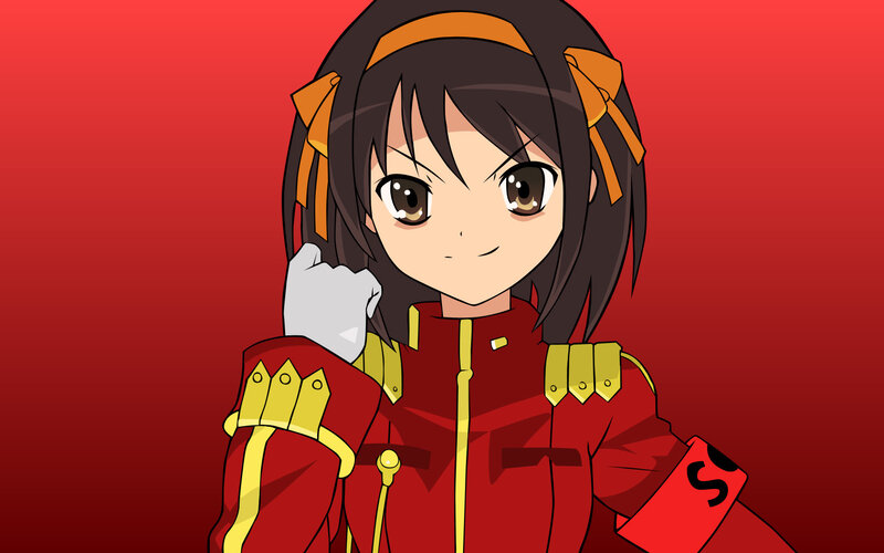 anime girl in red uniform