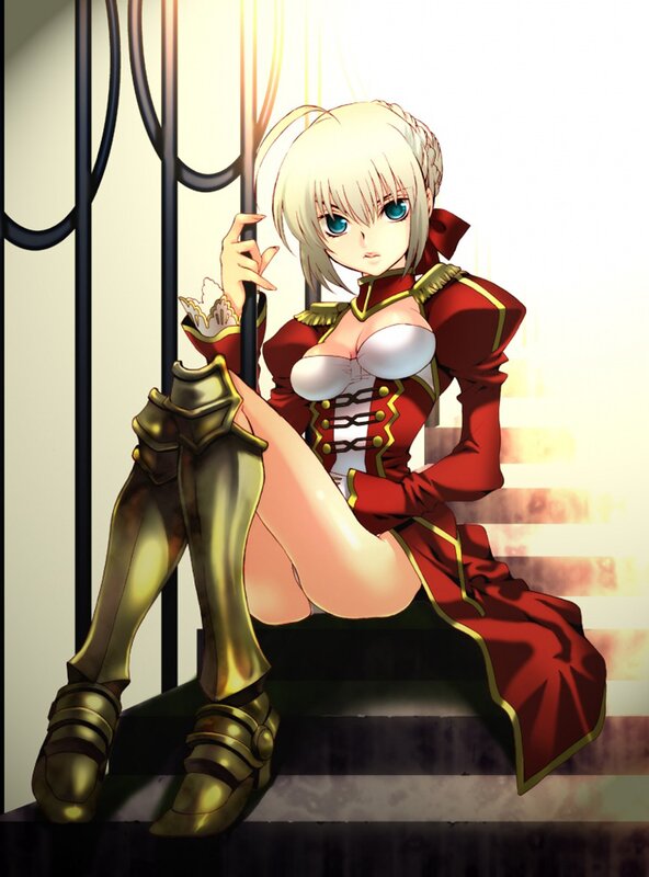 anime girl in red uniform