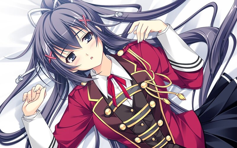anime girl in red uniform