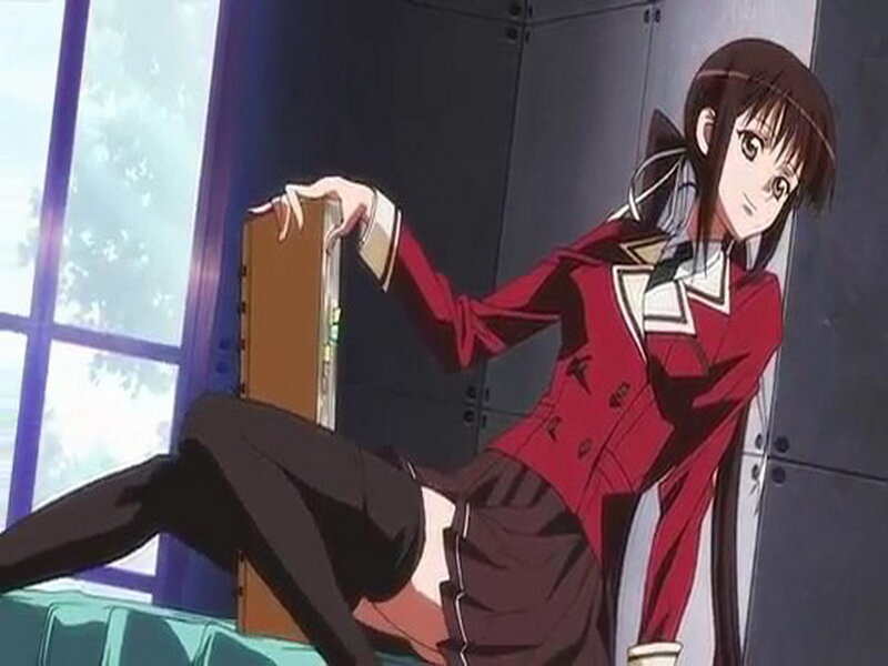 anime girl in red uniform