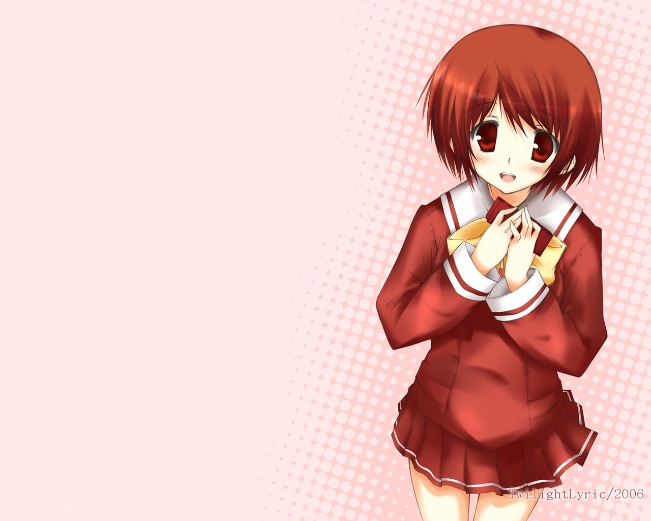 anime girl in red uniform