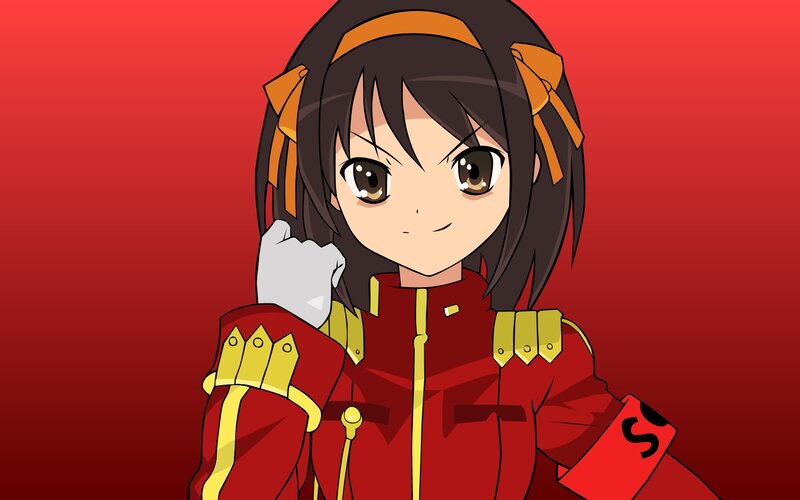 anime girl in red uniform